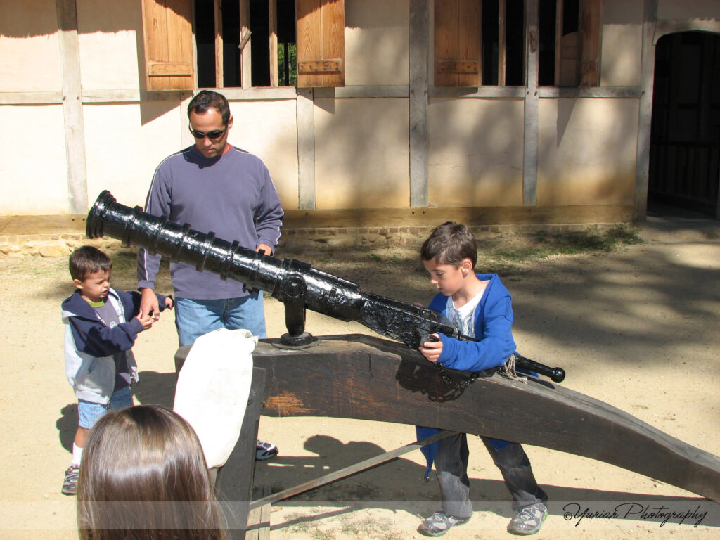 Checking out the guns