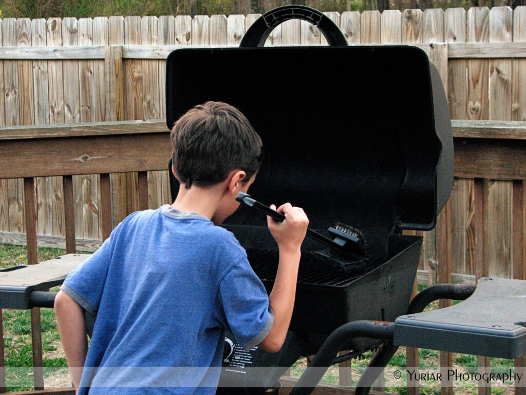 Cleaning the grill