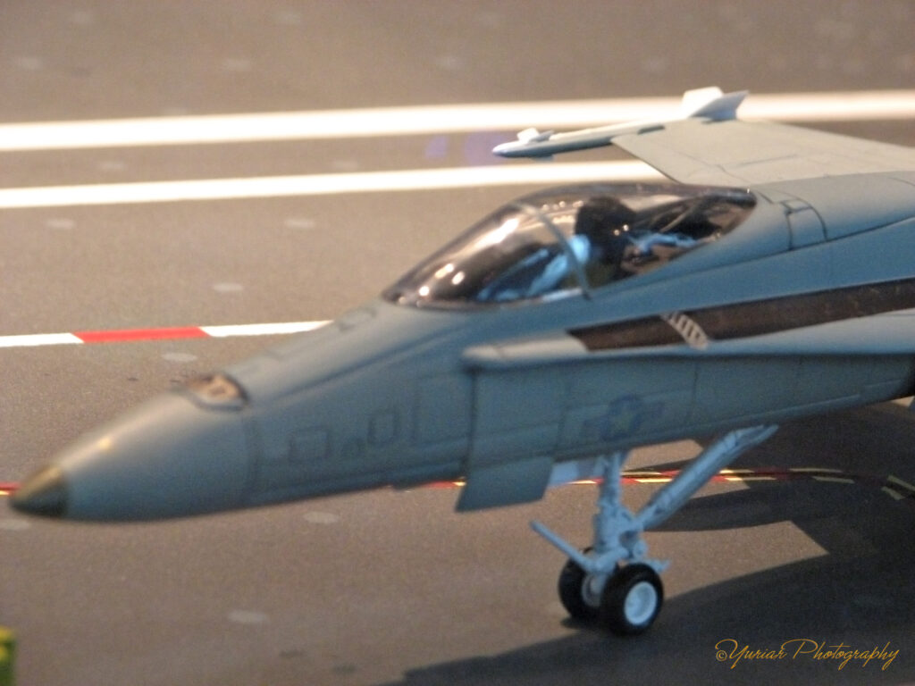 Model Fighter Jet on the deck of a carrier